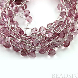 Pink Topaz Micro Faceted Medium Onion Shape Drops,(PTZ7x8ONION) - Beadspoint