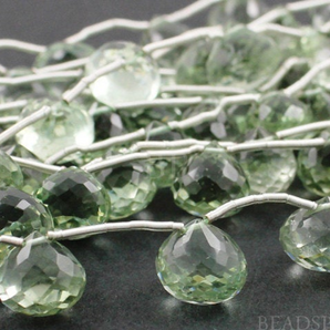 Green Amethyst Micro Faceted Small Onion Drops, (GAMsmonion) - Beadspoint