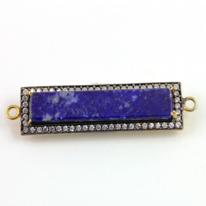 Lapis Bar w/ White Sapphire, (LPSWTZ-601/CNT) - Beadspoint