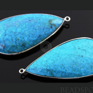 Turquoise Faceted Long Pear Bezel, (SSBZC7103) - Beadspoint