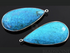 Turquoise Faceted Long Pear Bezel, (SSBZC7103)