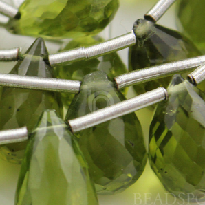 Green Peridot  Faceted Tear Drops, 2 Pieces, (2PER6x9Tear), - Beadspoint