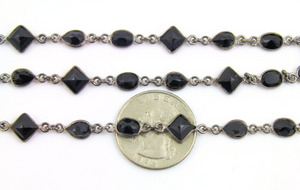 Black Onyx Small Cut Stones Chain, (BC-BNX-104) - Beadspoint