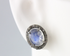 Pave Diamond & Rainbow Moonstone Stud Earrings, (Earr-085)