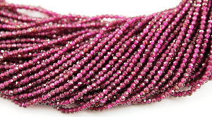 Garnet Micro Faceted Rondelle Beads, (GAR/2mm/MICRO) - Beadspoint