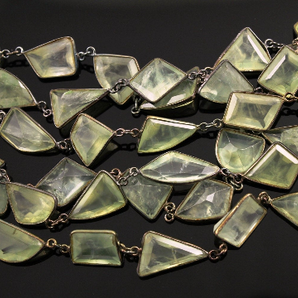 Green Chalcedony Faceted Fancy Cut Chain (GNCHLCY-01)) - Beadspoint