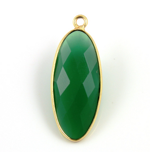 Green Onyx Faceted Oval Bezel, (BZC9040/GNX) - Beadspoint