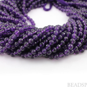 African Amethyst  Faceted Round Beads,(AM4-5FRND) - Beadspoint