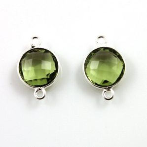 Green Amethyst Coin Bezel, (SSBZC/7125/GAM) - Beadspoint