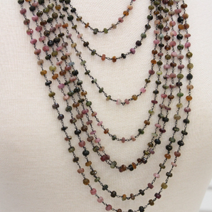 Tourmaline Faceted Rondelle Beads, (RS-TML-108) - Beadspoint