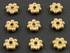 Gold Vermeil Brush Sterling Silver Daisy Spacer, 10 pieces (VM/6300/6)