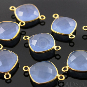 Lavender Chalcedony Faceted Pear Connector, (BZC3040) - Beadspoint