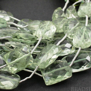 Green Amethyst Medium Micro Faceted Chiclets, (4GAMmedchic) - Beadspoint