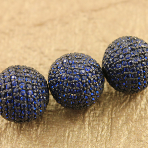 Pave Sapphire Round Beads, (BS-BA12) - Beadspoint