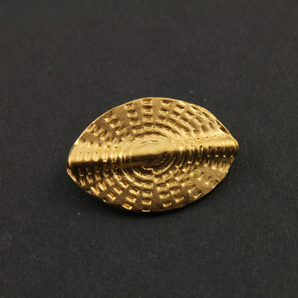 Gold Vermeil Textured Oval Bead,  (VM/6808) - Beadspoint