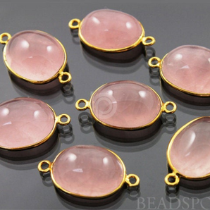 Rose Quartz Cabochon Oval Bezel, (RQ001-SM) - Beadspoint