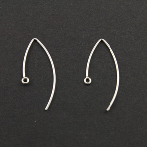 Sterling Silver Open Marquis Ear Wire, (SS/699/12x27) - Beadspoint