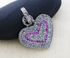 Pave Diamond & Ruby Heart Charm, (DC-7074)