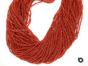 Carnelian Shaded Micro Faceted Rondelle Beads, (CARN-2.5FRNDL) - Beadspoint