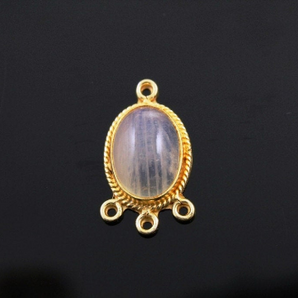 Rainbow Moonstone Faceted Bezel Component, (RNB-805) - Beadspoint