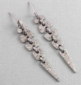 Pave Diamond Drop Earrings, (DER-110) - Beadspoint