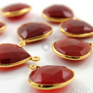 Carnelian Faceted Heart Bezel (BZC7023) - Beadspoint