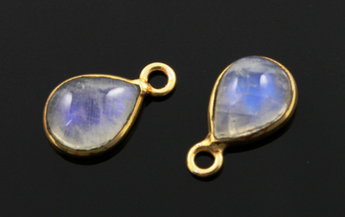 Rainbow Moonstone Cabochon Pear Bezel, (RNB007) - Beadspoint