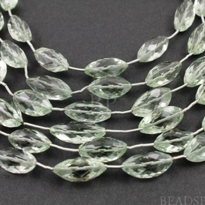 Green Amethyst Faceted Oblong Oval Bead,4 Pieces, (4GAMoblong) - Beadspoint