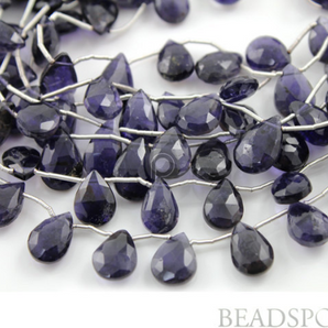 Iolite Micro Faceted Small Pear Drops, (IOL8x10PEAR) - Beadspoint