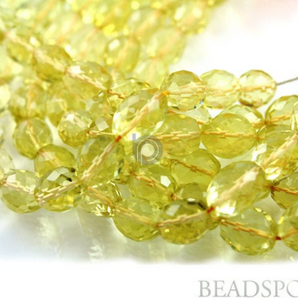 Lemon Topaz Faceted Rondelle Beads, (LTZ9x12ROVAL) - Beadspoint