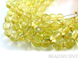 Lemon Topaz Faceted Rondelle Beads, (LTZ9x12ROVAL) - Beadspoint