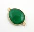 Green Onyx Faceted Bezel Connector, (BZCT-3300)