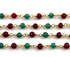 Ruby & Emerald Wire Wrapped Rosary Chain in Yellow Gold, 3x2 mm, (RS-REM-32)