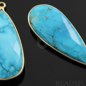 Turquoish Faceted Pear Shape Bezel, (BZC8009) - Beadspoint