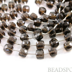 Brazilian Smokey Topaz Small Faceted Cubes, (STZ6Cube) - Beadspoint