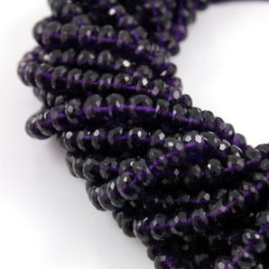 Amethyst Faceted Rondelle Beads, (Amy/RNDL/6mm) - Beadspoint