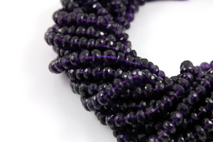 Amethyst Faceted Rondelle Beads, (Amy/RNDL/6mm) - Beadspoint
