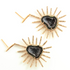 Pave Diamond & Geode Starburst Drop Earrings, (DER-107)
