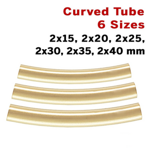 Gold Filled Curved Tube 2 mm, 6 Sizes, (GF/1615) - Beadspoint