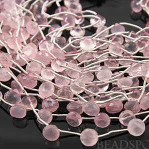 Rose Quartz Faceted Baby Onion Drops,  (RQ5-6ONION) - Beadspoint