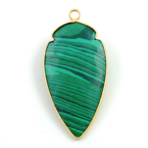 Malachite Medium Arrow Head/Triangle Bezel, (BZC9023/MLK/MD) - Beadspoint