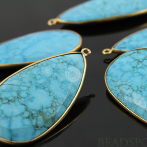 Turquoise Faceted Pear Bezel, (BZC7103) - Beadspoint