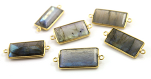 Labradorite Faceted Rectangle Connector,(LAB/CNT/101) - Beadspoint