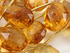 Warm Honey Yellow Citrine Faceted Flat Pear Briolettes Drops, (4CIT9x12Pear)