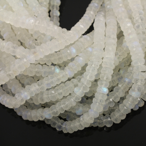 Rainbow Moonstone Faceted Rondelles, (MST/5x3/RND) - Beadspoint