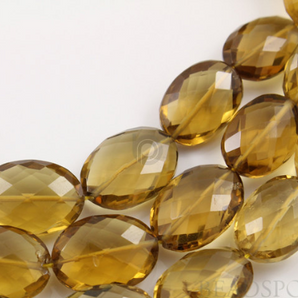 Brazilian Whiskey Topaz Faceted Flat Ovals,(WTZ13x18Oval) - Beadspoint