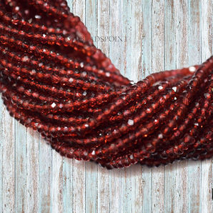 Mozambique Garnet Faceted  Rondelles Beads, (GRNT350RNDL) - Beadspoint