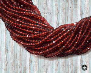 Mozambique Garnet Faceted  Rondelles Beads, (GRNT350RNDL) - Beadspoint
