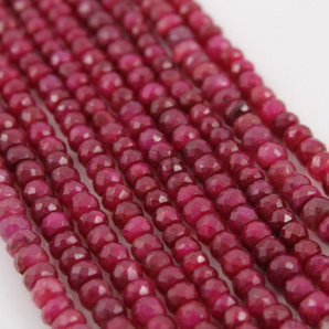 25 Pieces,African Ruby Faceted Rondelles, (Rby4-5Frndl) - Beadspoint