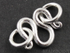 Brushed Sterling Silver Hook Clasp With 2 Rings (BR/6428)